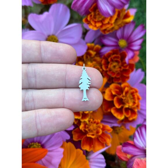 Sterling Silver Dimensional Pine Tree Charm - Picture 4 of 9